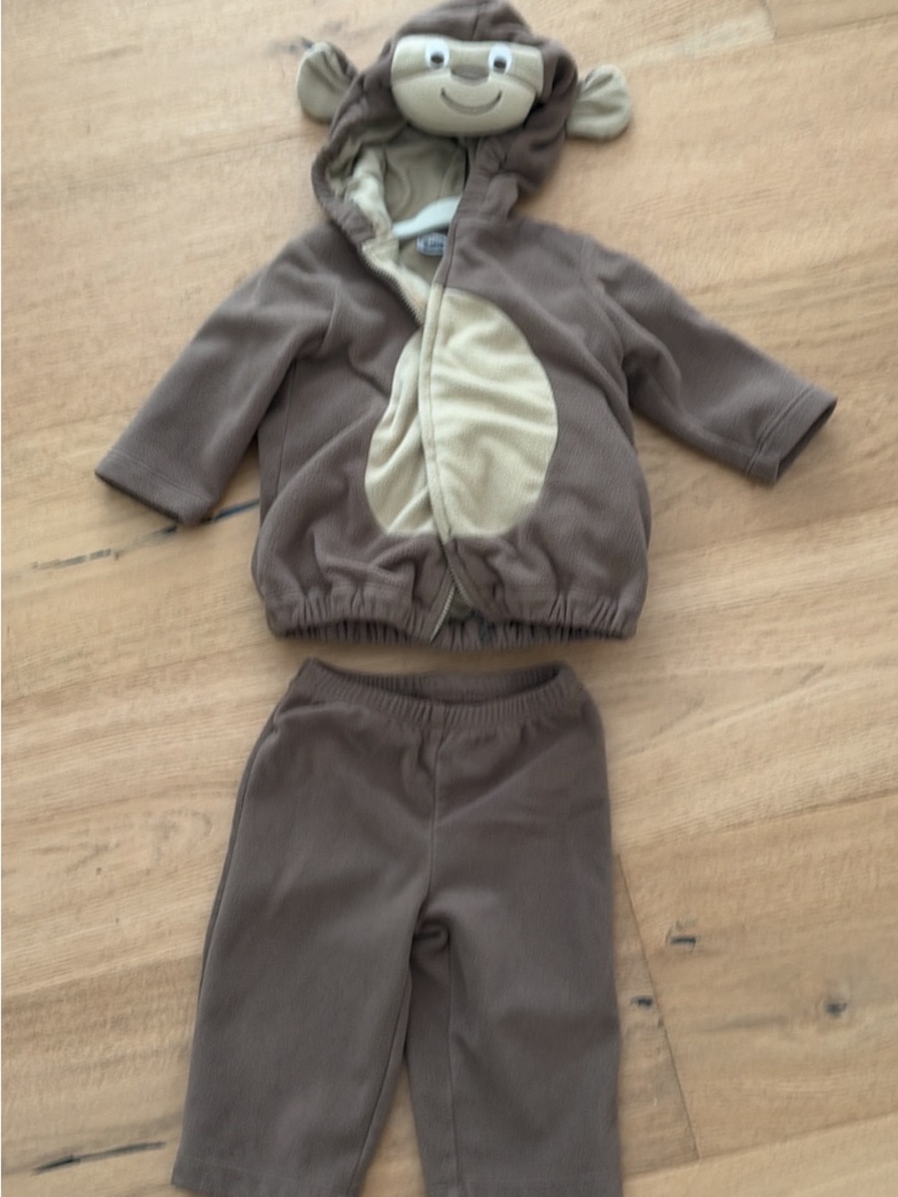 Carter's Brown & Cream Monkey Hoodie Jacket with Pants